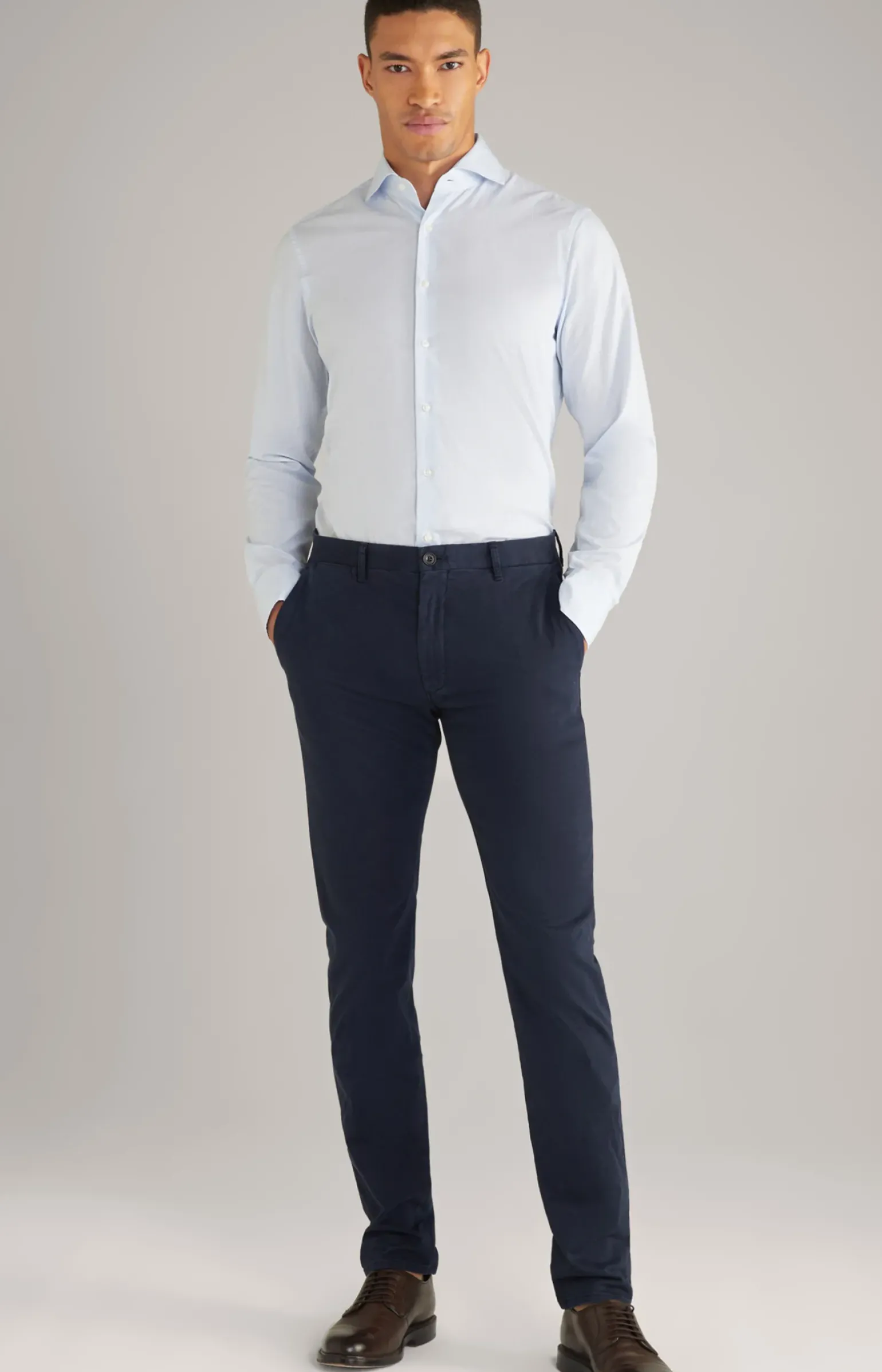 Hemd Mika in Hellblau gestreift