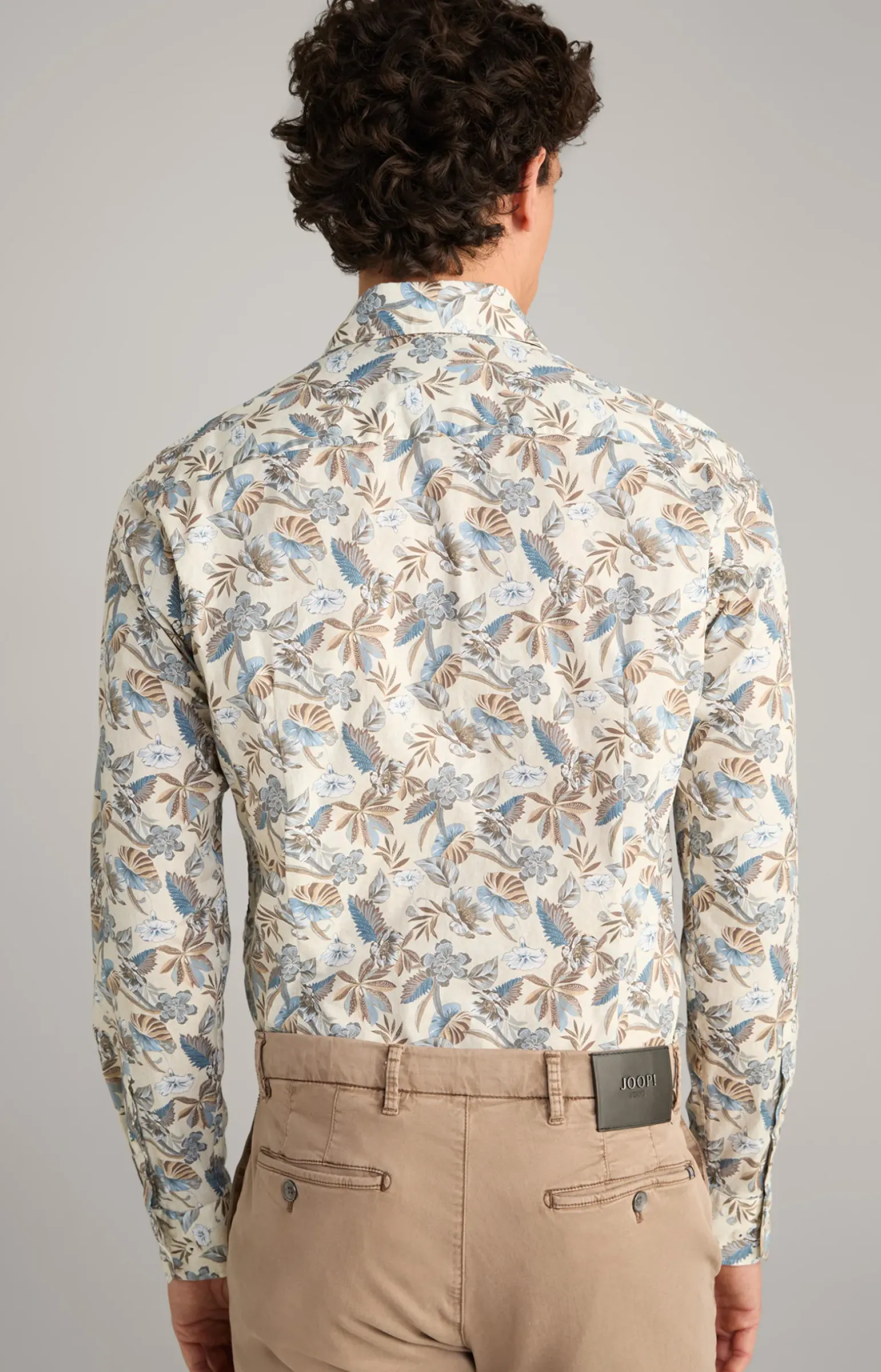 Hemd Pai in Hellbeige/Blau gemustert