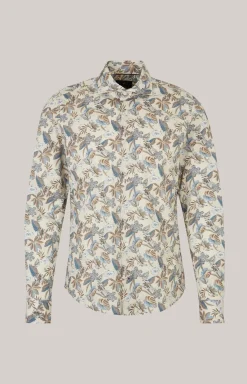 Hemd Pai in Hellbeige/Blau gemustert