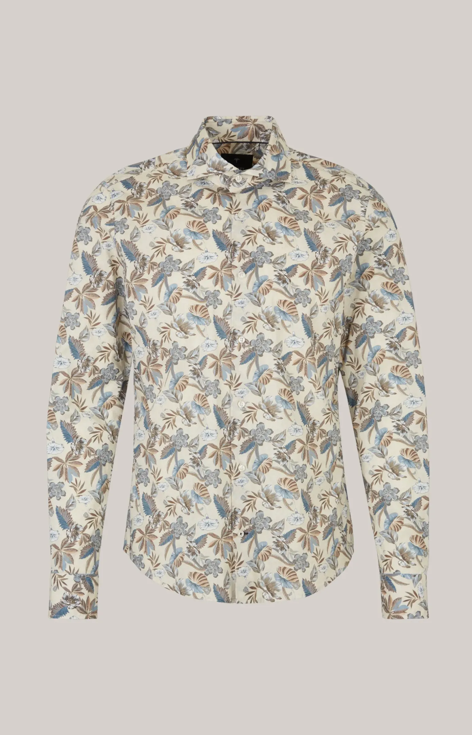 Hemd Pai in Hellbeige/Blau gemustert