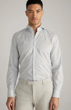 Hemd Pai in Offwhite/Hellblau gemustert