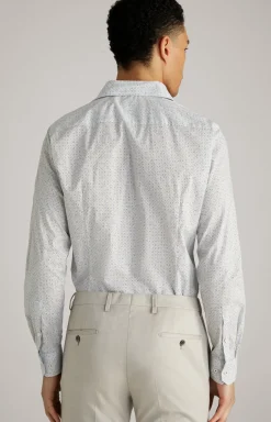 Hemd Pai in Offwhite/Hellblau gemustert