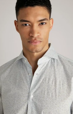 Hemd Pai in Offwhite/Hellblau gemustert