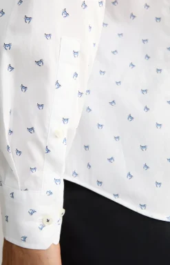 Hemd Pai in Weiß/Blau gemustert