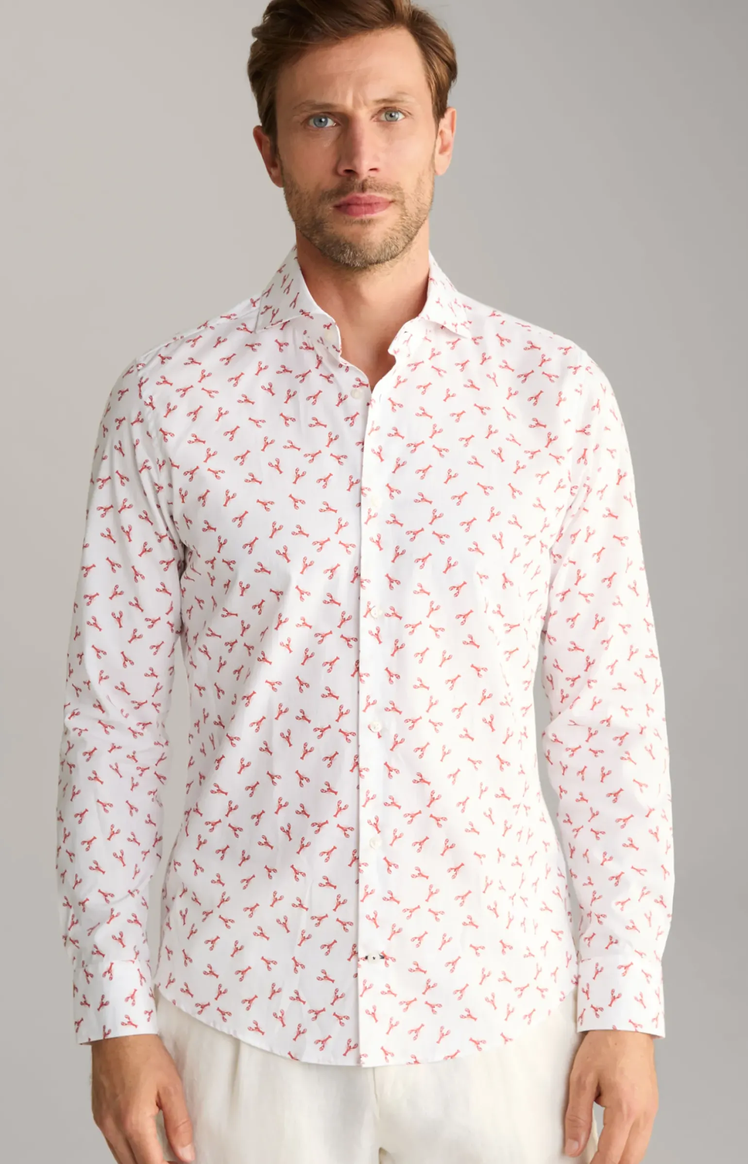 Hemd Pai in Weiß/Rot gemustert