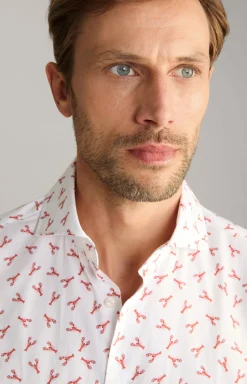 Hemd Pai in Weiß/Rot gemustert