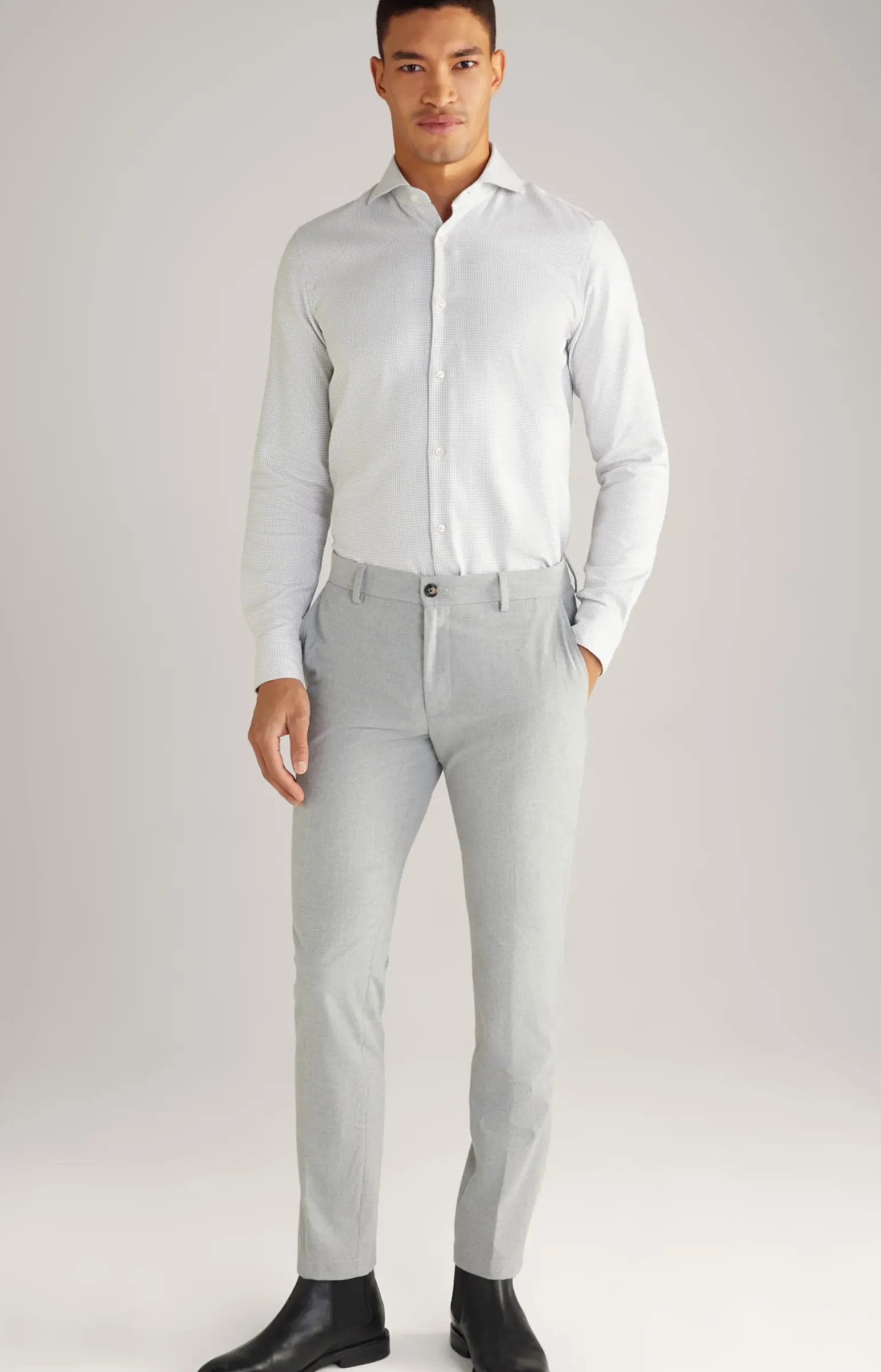 Hemd Pai in Weiß/Silber gemustert