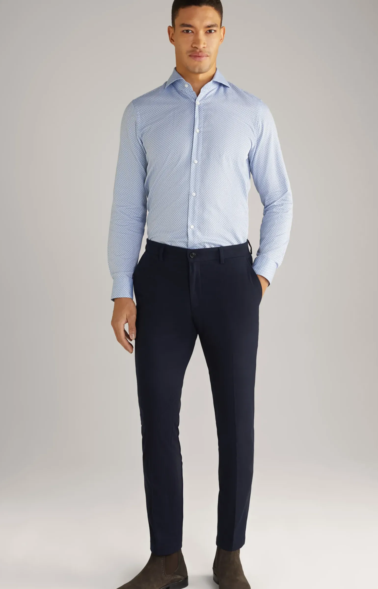 Hemd Paiton in Blau gemustert