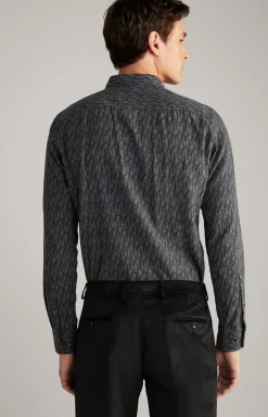 Hemd Pit in Dunkelgrau gemustert