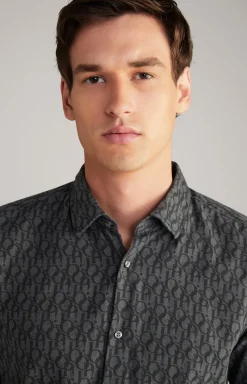 Hemd Pit in Dunkelgrau gemustert