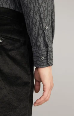 Hemd Pit in Dunkelgrau gemustert