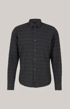 Hemd Pit in Dunkelgrau gemustert
