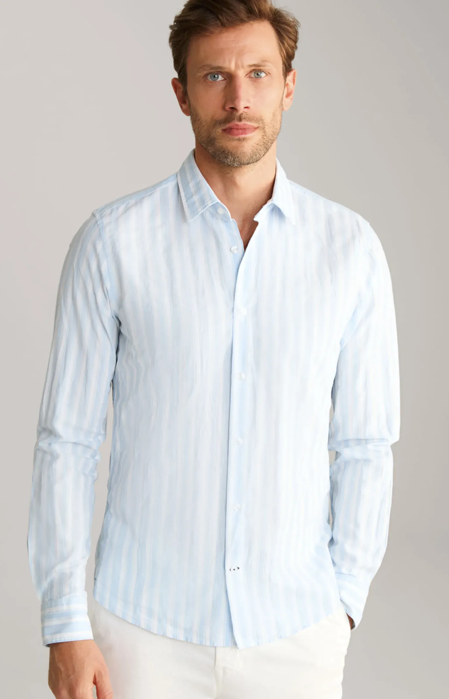 Hemd Pit in Hellblau gestreift