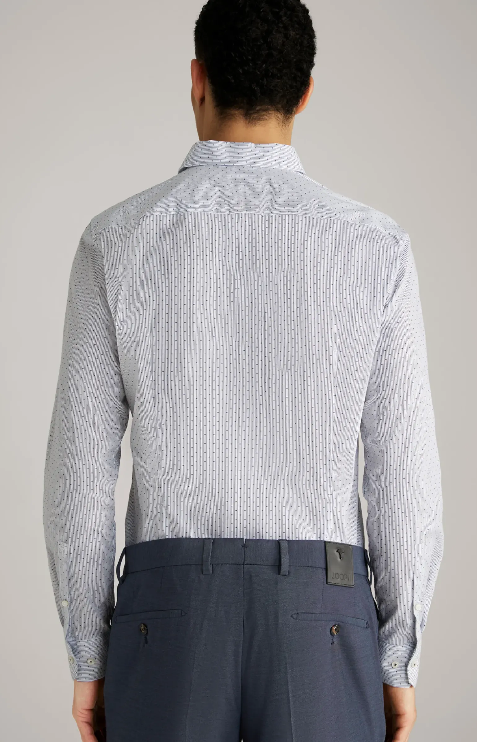 Hemd Pit in Weiß/Dunkelblau gemustert