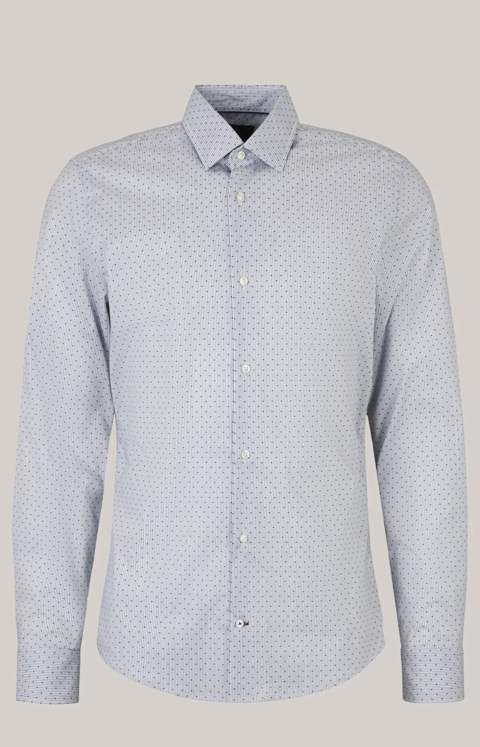 Hemd Pit in Weiß/Dunkelblau gemustert