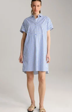 Hemdblusen-Tunika in Blau/Weiß gestreift