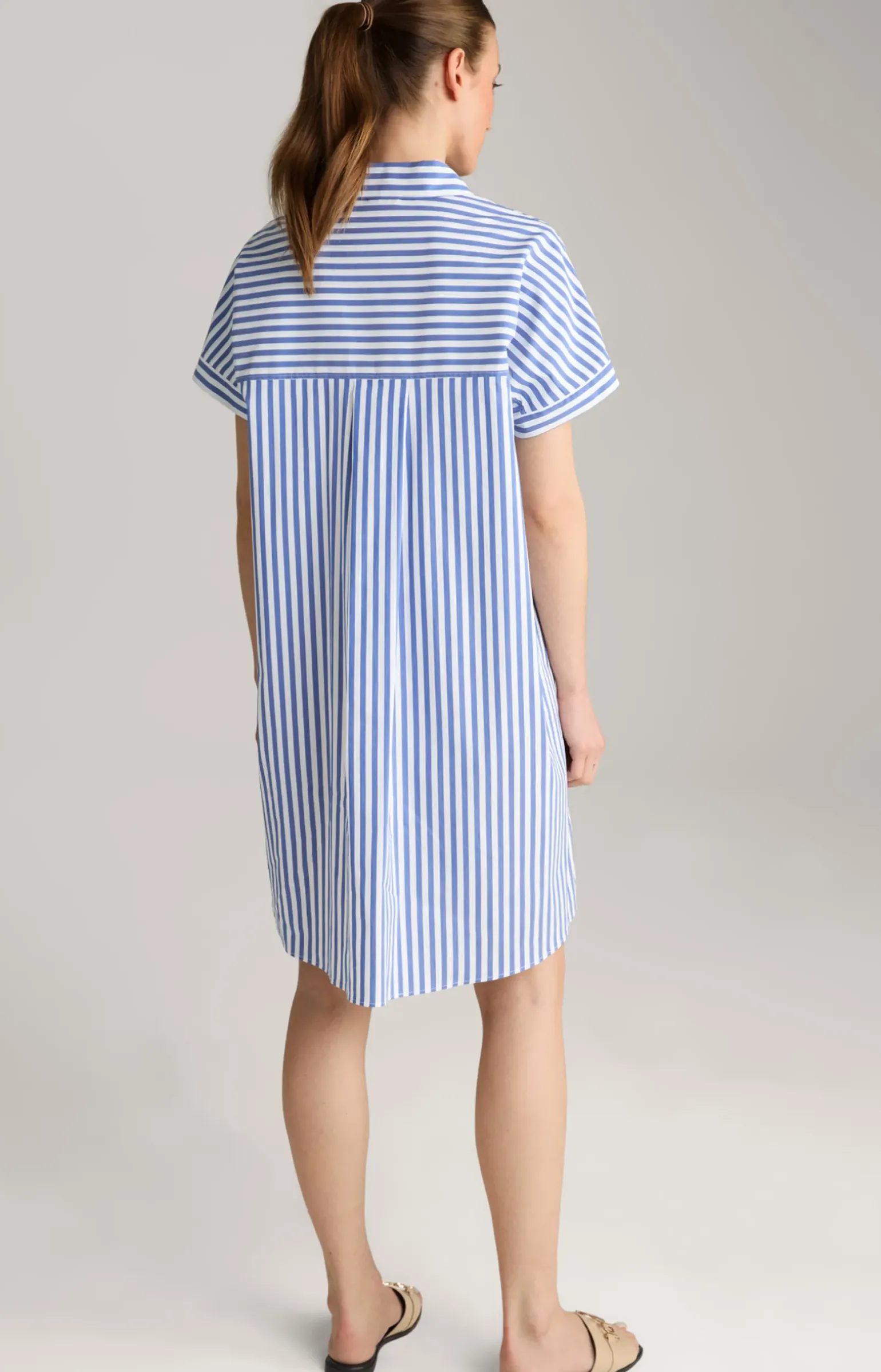 Hemdblusen-Tunika in Blau/Weiß gestreift