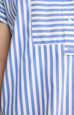 Hemdblusen-Tunika in Blau/Weiß gestreift