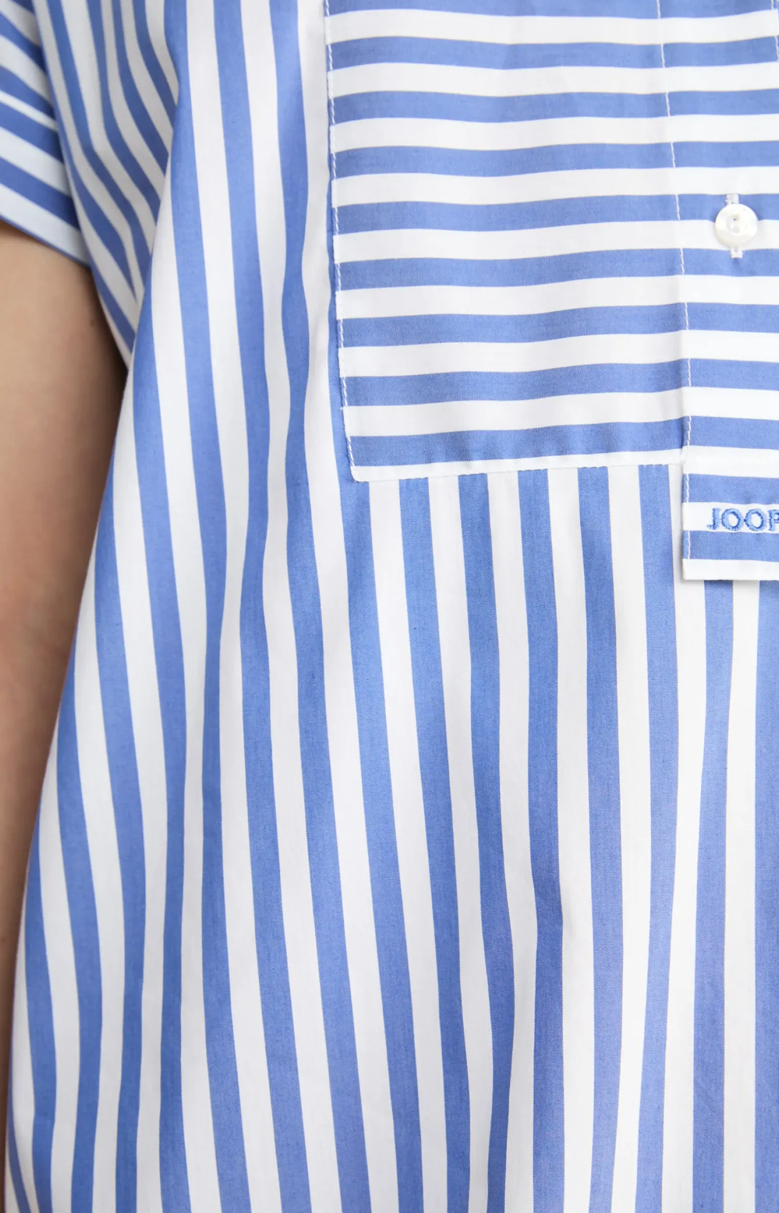 Hemdblusen-Tunika in Blau/Weiß gestreift