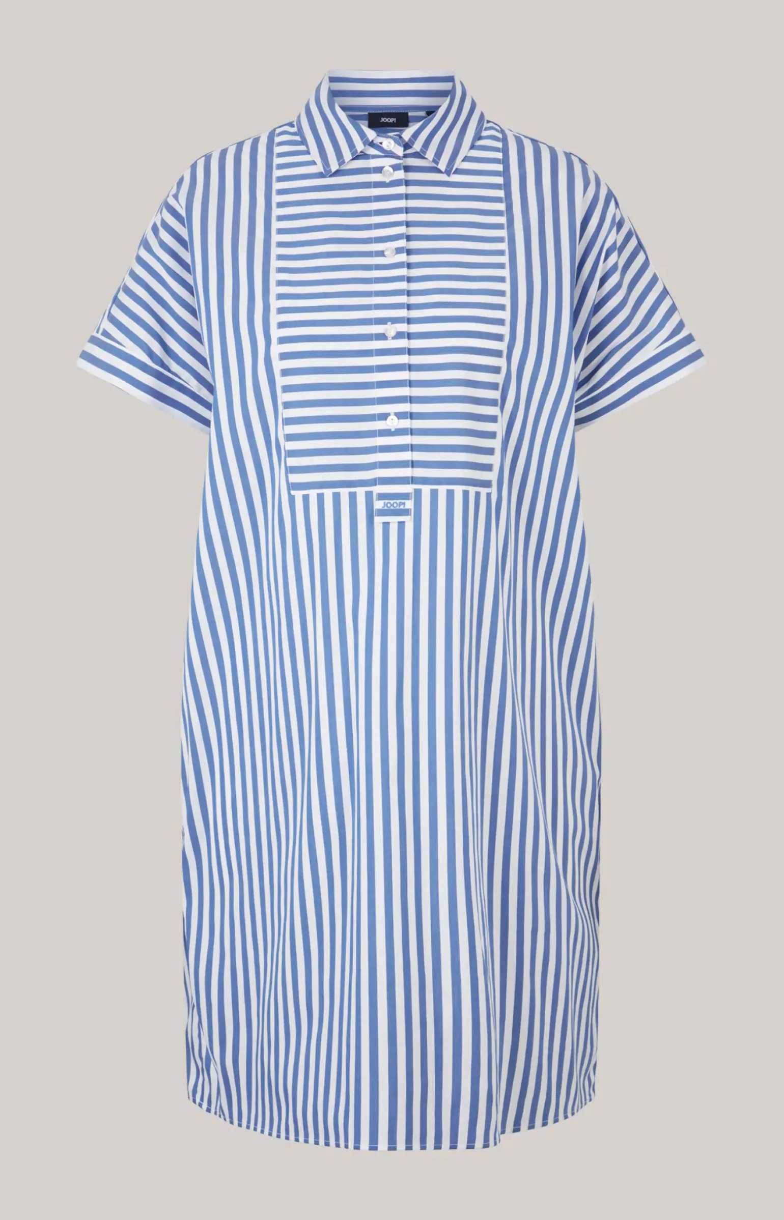 Hemdblusen-Tunika in Blau/Weiß gestreift