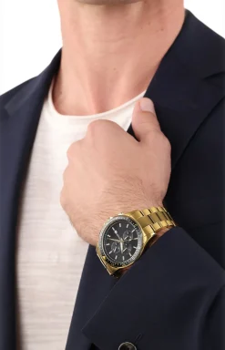 Herren-Armbanduhr in Gold/Schwarz