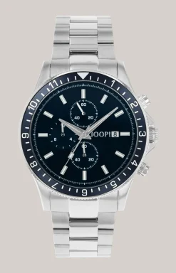 Herren-Armbanduhr in Silber/Blau