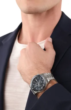 Herren-Armbanduhr in Silber/Blau