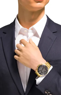 Herrenuhr in Gold/Schwarz