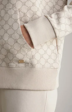 Hoodie in Nude gemustert