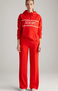 Hoodie in Rot gemustert