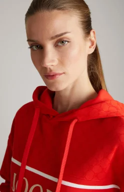 Hoodie in Rot gemustert