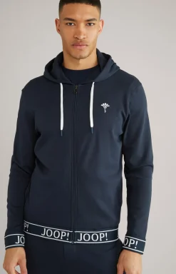 Hoodie-Sweatjacke in Dunkelblau