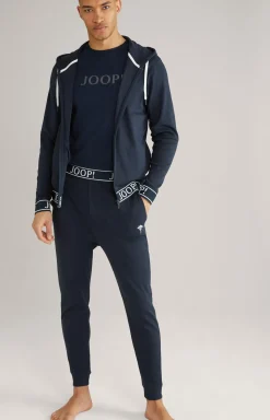 Hoodie-Sweatjacke in Dunkelblau