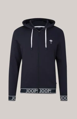 Hoodie-Sweatjacke in Dunkelblau