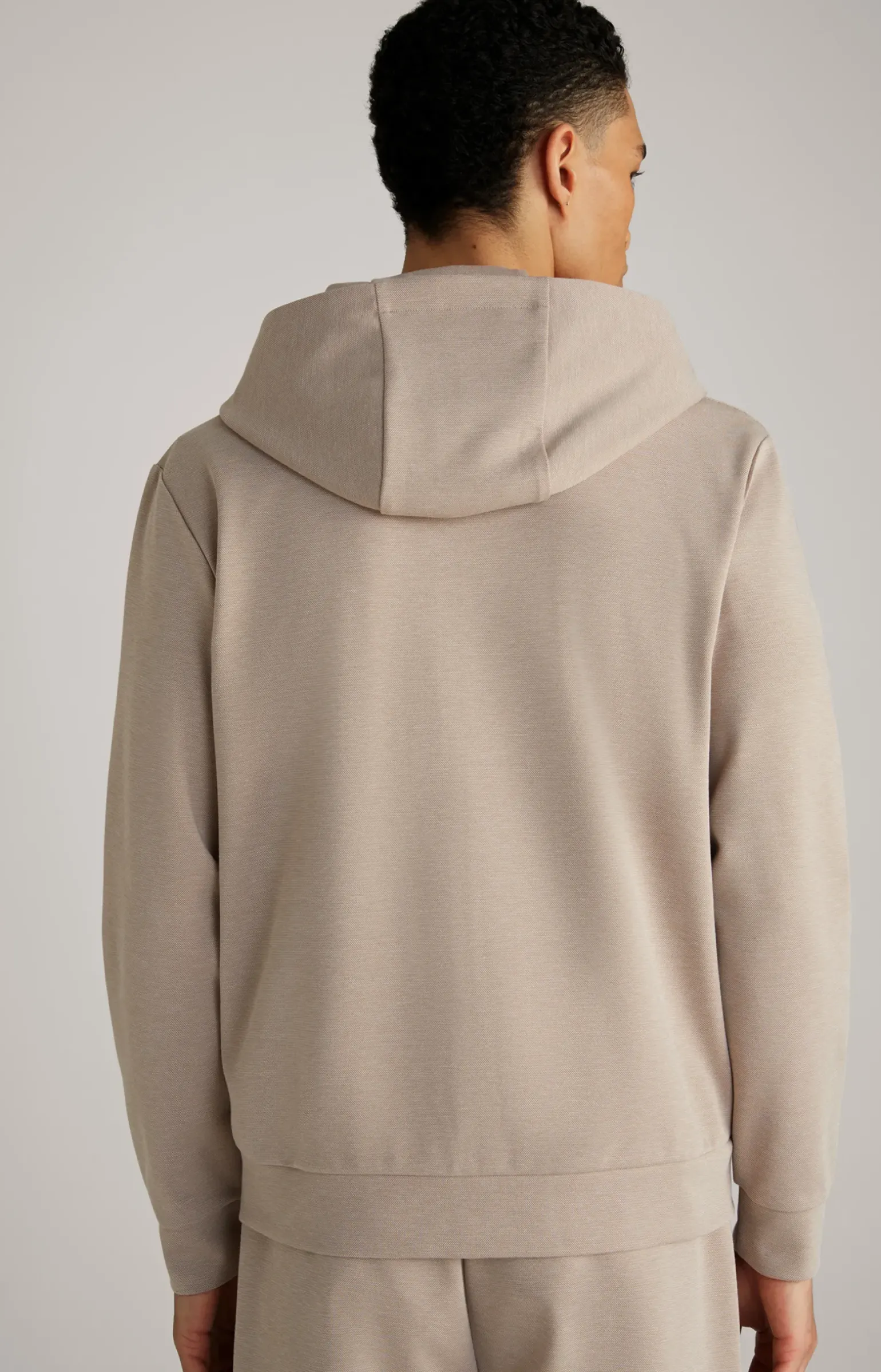 Hoodie-Sweatjacke Tiberio in Hellbraun