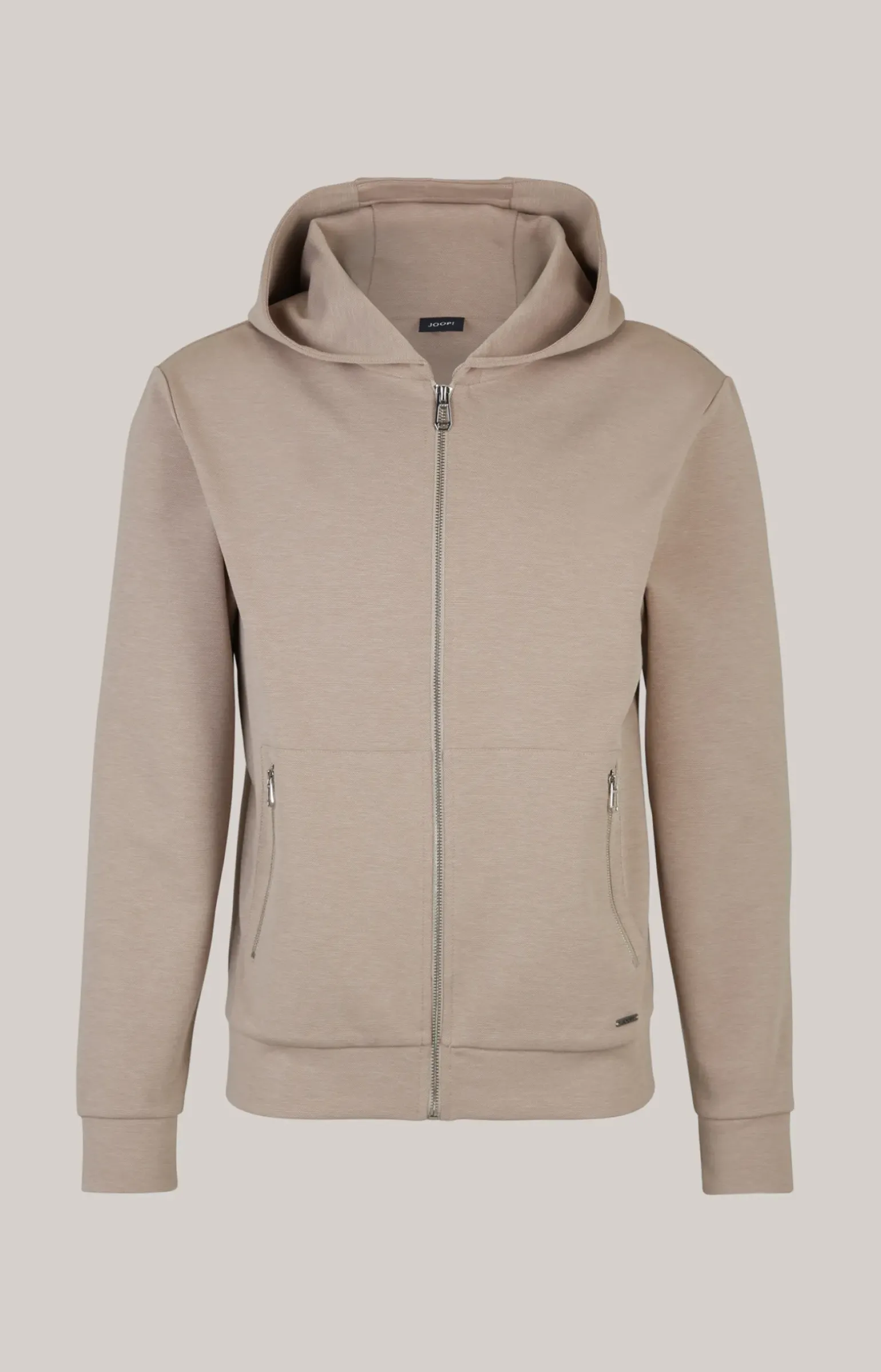 Hoodie-Sweatjacke Tiberio in Hellbraun