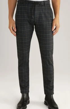 Hose Maxton in Schwarz/Grün kariert