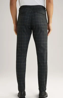 Hose Maxton in Schwarz/Grün kariert