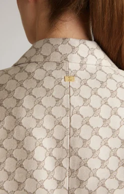 Jacquard-Blazer in Beige gemustert