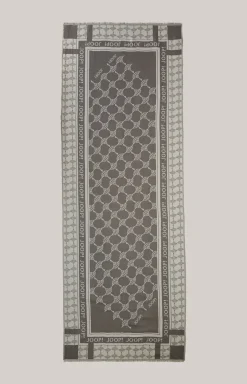Jacquard-Schal in Grau/Creme