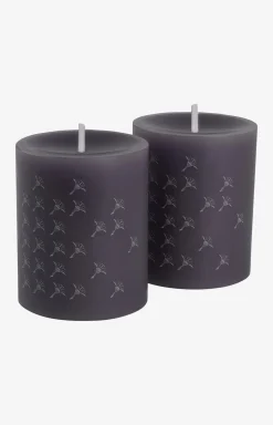 JOOP! FADED CORNFLOWER Stumpenkerze in Graphit - 2er Set, 10 cm Höhe