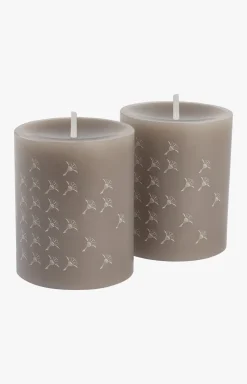 JOOP! FADED CORNFLOWER Stumpenkerze in Kiesel - 2er Set, 10 cm Höhe