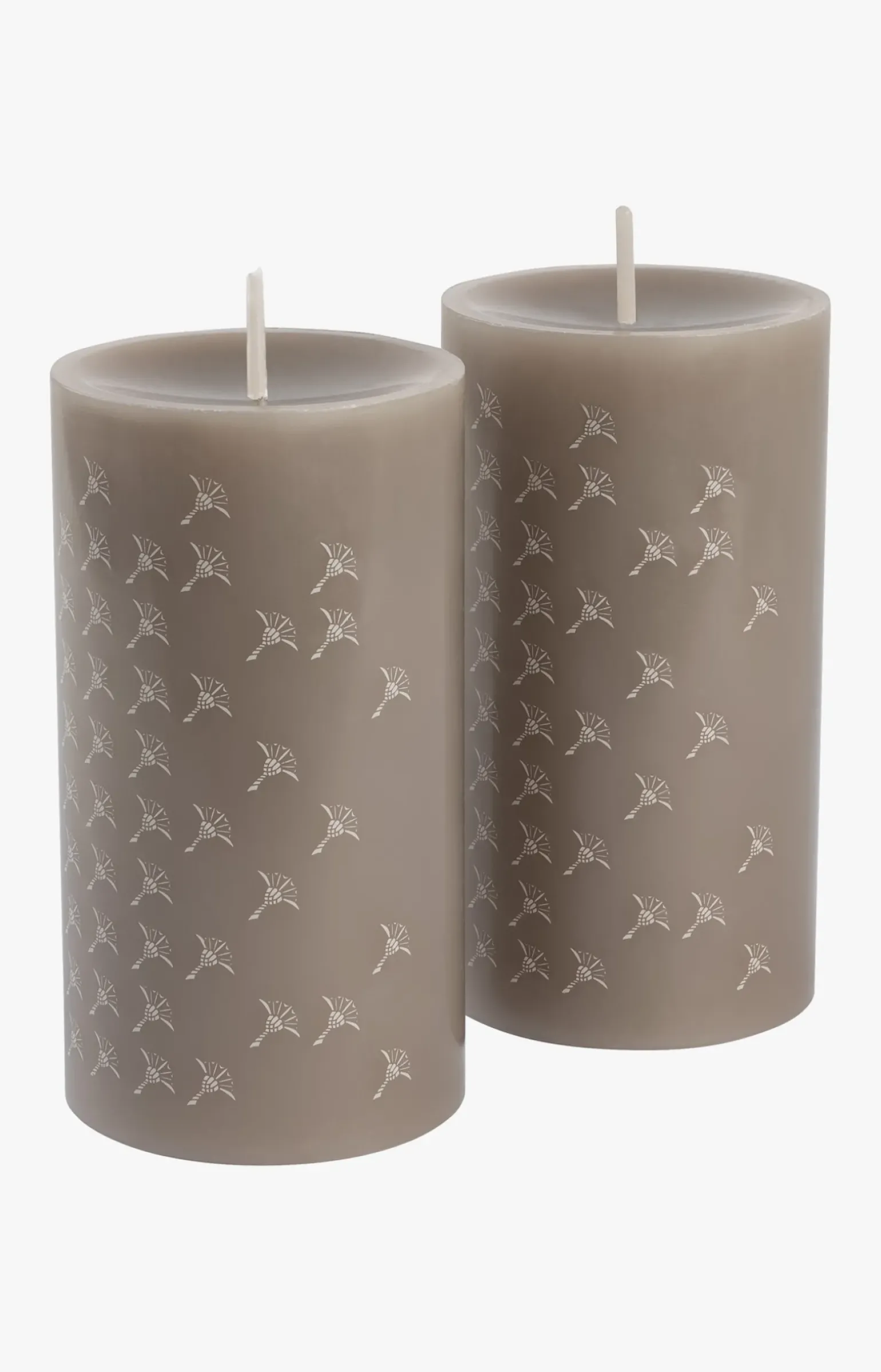 JOOP! FADED CORNFLOWER Stumpenkerze in Kiesel - 2er Set, 15 cm Höhe