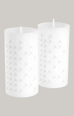 JOOP! FADED CORNFLOWER Stumpenkerze in Weiß - 2er Set, 15 cm Höhe