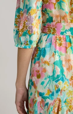 Kleid in Mint/Türkis/Gelb