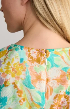 Kleid in Mint/Türkis/Gelb