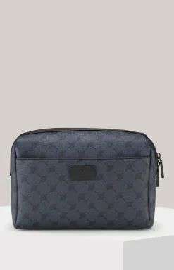 Kulturtasche Mazzolino Eris in Dunkelblau gemustert