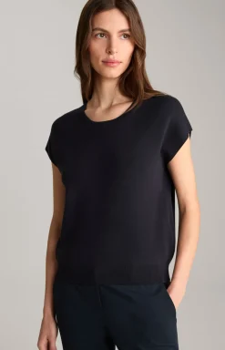 Kurzarm-Pullover in Navy