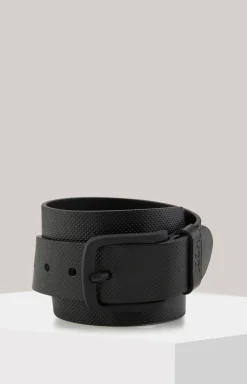 Ledergürtel in Schwarz strukturiert
