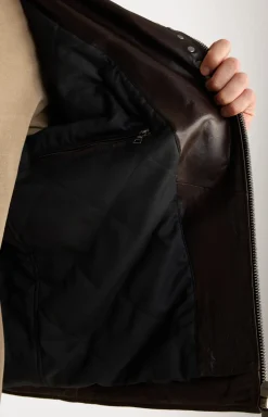 Lederjacke Alezis in Dunkelbraun